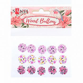 Набор пуговиц для творчества, дерево, WB-03, 15 шт, 742152 Набор пуговиц для творчества, дерево, WB-03, 15 шт, 742152