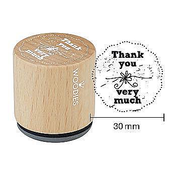 Штамп дерев`яний d=3,5 см "Thank you very much", WE1003 ТМ "Woodies" Штамп дерев`яний d=3,5 см "Thank you very much", WE1003 ТМ "Woodies"