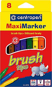 Фломастеры 8 цв. Jumbo 5 мм Brush 8773/8 CD Centropen Фломастеры 8 цв. Jumbo 5 мм Brush 8773/8 CD Centropen