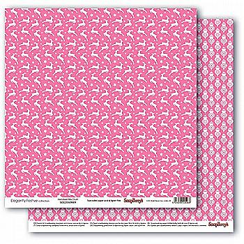 Папір для скрапбукінгу 30,5*30,5 см 190 гр/м двост. Зимові контрасти. Зоряна ніч. Рожевий настрій