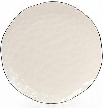 Тарілка керамічна 24,5 см, слонова кістка з золотом, 945-159