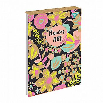 Блокнот А5 80 арк. кл. "Flowers art" крафт, YES 151672