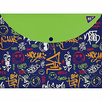 Папка-конверт на кнопці А4 "SmileyWorld Pattern", 491630 Yes