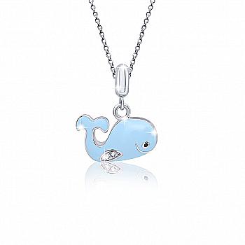 Кулон "Кит", голубой, 319541900604