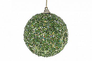 Куля ялинкова 8 см, зелений з покриттям лід, 182-855 Куля ялинкова 8 см, зелений з покриттям лід, 182-855