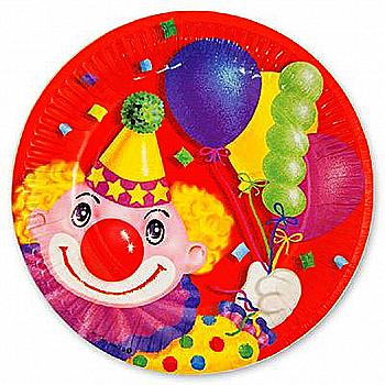 Тарелка пап Клоун с шариками 17 см 6 ед, 1502-0462
