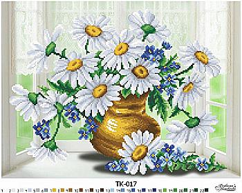 Заготовка бисерная для вышивки "Ромашки", ТК017ан3446