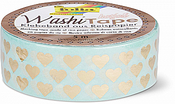 Скотч декоративний паперовий 15 мм*5 м, Гарячі золоті Серця, 26118 Folia Скотч декоративний паперовий 15 мм*5 м, Гарячі золоті Серця, 26118 Folia