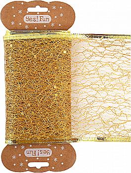 Стрічка декоративна 10 см*2 м, золота, 750245 Стрічка декоративна 10 см*2 м, золота, 750245