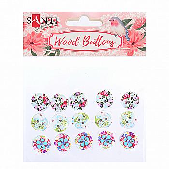 Набор пуговиц для творчества, дерево, WB-02, 15 шт, 742150 Набор пуговиц для творчества, дерево, WB-02, 15 шт, 742150