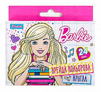Мел цветной 24 цв. круглый "Barbie", 400191