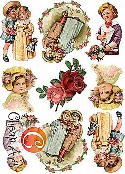 Карта декупажная А4 Открытка из прошлого, 45 г/м², 00946