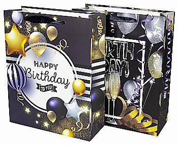 Подарунковий пакет 210 г, 18*24*8,5, З Днем народження, 4 диз., DV-BK-5296S