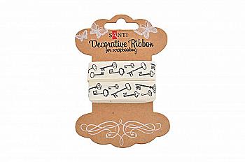 Стрічка бавовняна з малюнком "Ключи" 2 м, 741324