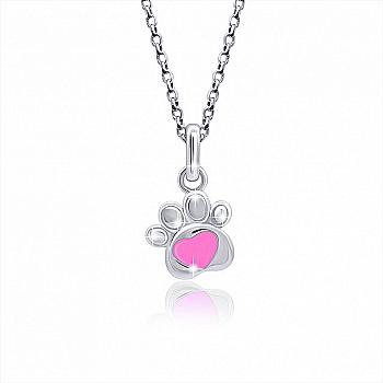 Кулон "Лапки з серцем", рожевий, 319571200611 Кулон "Лапки з серцем", рожевий, 319571200611