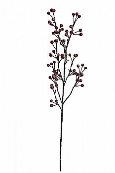 Декор новорічний Штучна гілочка 69 см з ягодами червоними, глітер, 90010619