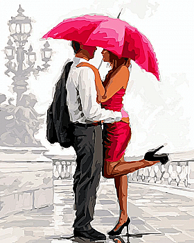 Картина по номерам 40*50 см "Красный зонтик", 9287 Картина по номерам 40*50 см "Красный зонтик", 9287