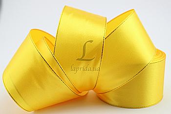 Лента атлас с краем 50 мм-23 м,132 желтая