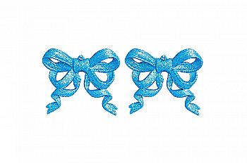 Бантики, 9 см., 2 шт/уп, срібні, блакитні, 972073