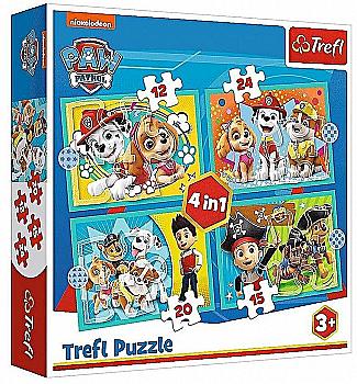 Пазл "4 в 1" - Счастливая команда Paw Patrol. Viacom PAW Patrol, Trefl, 34346 Пазл "4 в 1" - Счастливая команда Paw Patrol. Viacom PAW Patrol, Trefl, 34346