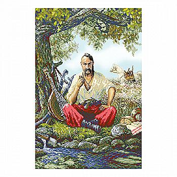 Схема д/вишивання бісером 31*46 см "Козак Мамай" Т-0366 на авторській канві ТМ "ВДВ"