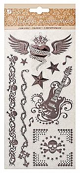 Наклейки орнаментные с тиснением и кристаллами - Рок, серый, NAK21 DpCraft Наклейки орнаментные с тиснением и кристаллами - Рок, серый, NAK21 DpCraft