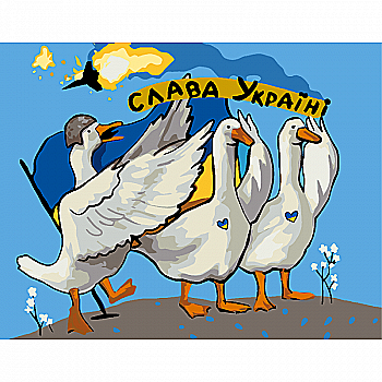 Набір-стандарт, картина за номерами "Бойові гуси" 35*45 см, Rosa Start Набір-стандарт, картина за номерами "Бойові гуси" 35*45 см, Rosa Start