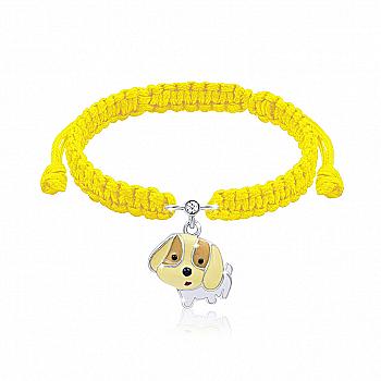 Браслет плетеный "Щенок", желтый, 419565400605