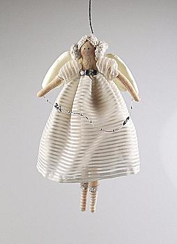 Подвеска новогодняя Ангел серебряно-белый с цепочкой 24 см, 41681 ТМ "Floristik"