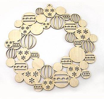 Заготівка дерев`яна Вінок з кульок прорізний, 702744