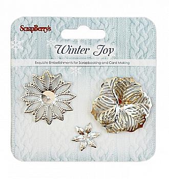 Набір металевих квітів Зимовий Ранок, 3 види по 3 шт