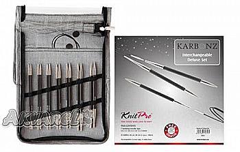 Набір змінних спиць (3.0 - 6.0) 60, 80, 100 см Karbonz, 41613 KnitPro