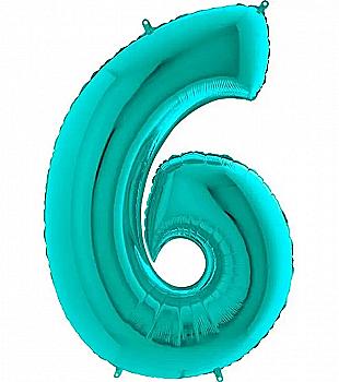 Куля повітряна 40" Цифра 6 металік Тіффані Ф, 3207-1113 Куля повітряна 40" Цифра 6 металік Тіффані Ф, 3207-1113