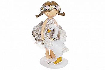 Декоративная статуэтка Девочка с лебедем, 17см Декоративная статуэтка Девочка с лебедем, 17см