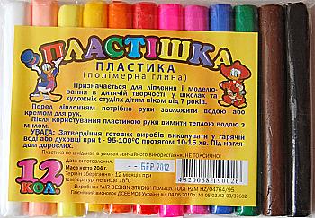 Набор пластики "Пластишка", 12 цветов по 17 г  Набор пластики "Пластишка", 12 цветов по 17 г