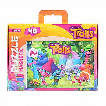 Пазл магнитный А4 "Trolls", 953566
