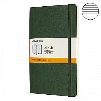 Записная книжка Миртовый Зеленый мягкий средний линейка, Moleskine Classic, QP616K15 Записная книжка Миртовый Зеленый мягкий средний линейка, Moleskine Classic, QP616K15