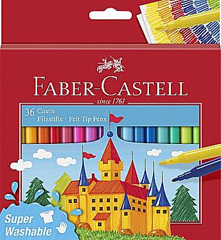Фломастеры 36 цв. Felt tip "Замок", картонная упаковка, 554203 Faber-Castell Фломастеры 36 цв. Felt tip "Замок", картонная упаковка, 554203 Faber-Castell