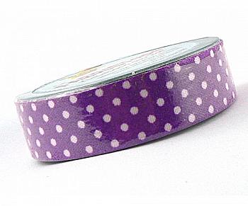 Лента декоративная 15 мм*4 м Точки на сиреневом, 27008 Folia