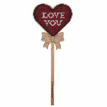 Набір для вишивання бісером по дереву "Серце на паличці", FLK-049