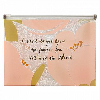 Папка на молнии А5+, zip-lock, Fleur, розовая, 1498-10 Папка на молнии А5+, zip-lock, Fleur, розовая, 1498-10