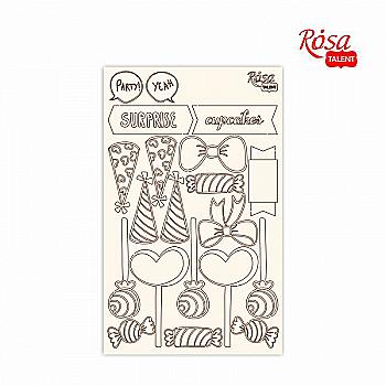 Чипборд для скрапбукинга 12,8*20 см "Cake delicious" 2, белый картон, 94232043 ROSA TALENT Чипборд для скрапбукинга 12,8*20 см "Cake delicious" 2, белый картон, 94232043 ROSA TALENT