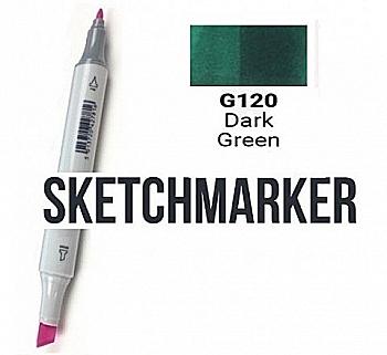Маркер SKETCHMARKER, 2 пера: долото и тонкое, Dark Green - Тёмный зеленый, SM-G120 Маркер SKETCHMARKER, 2 пера: долото и тонкое, Dark Green - Тёмный зеленый, SM-G120
