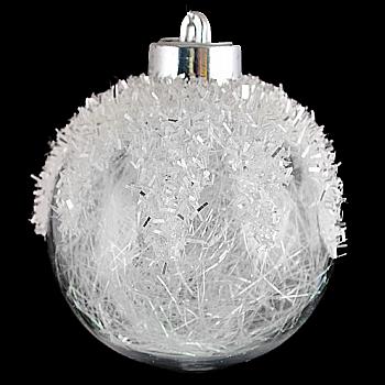 Куля з наповненням з білого дощу d-8 см, 972902 Куля з наповненням з білого дощу d-8 см, 972902