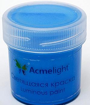 Краска светящаяся для творчества, 20 мл, синяя, AcmeLight Краска светящаяся для творчества, 20 мл, синяя, AcmeLight