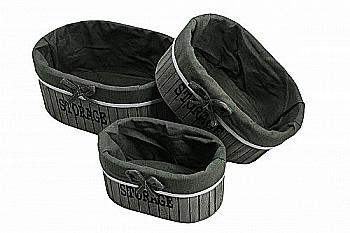 Подарочная коробка деревянная овальная сер, 19081-15