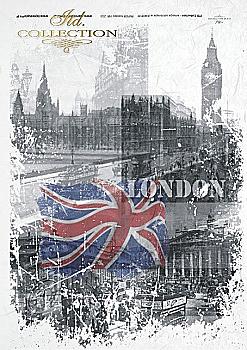 Карта декупажна 21*29,7 см, Улюблений Лондон-2, 25 г/м², R 233