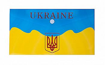 Папка-конверт DL на кнопке UKRAINE, желтый BM.3957-08 Папка-конверт DL на кнопке UKRAINE, желтый BM.3957-08