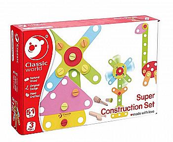 Іграшка дерев`яна Classic World "Конструктор Будуємо та граємо", 3513