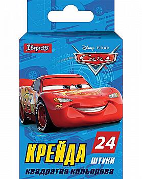 Мел цветной 24 шт,квадратная "Cars", 400328